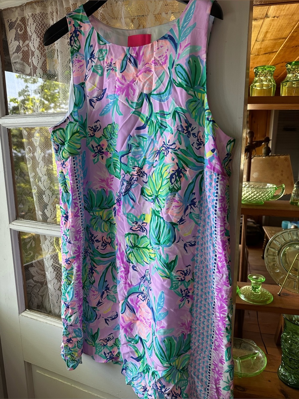 Lilly Pulitzer Pink Tropical Floral Sleeveless Shift Dress